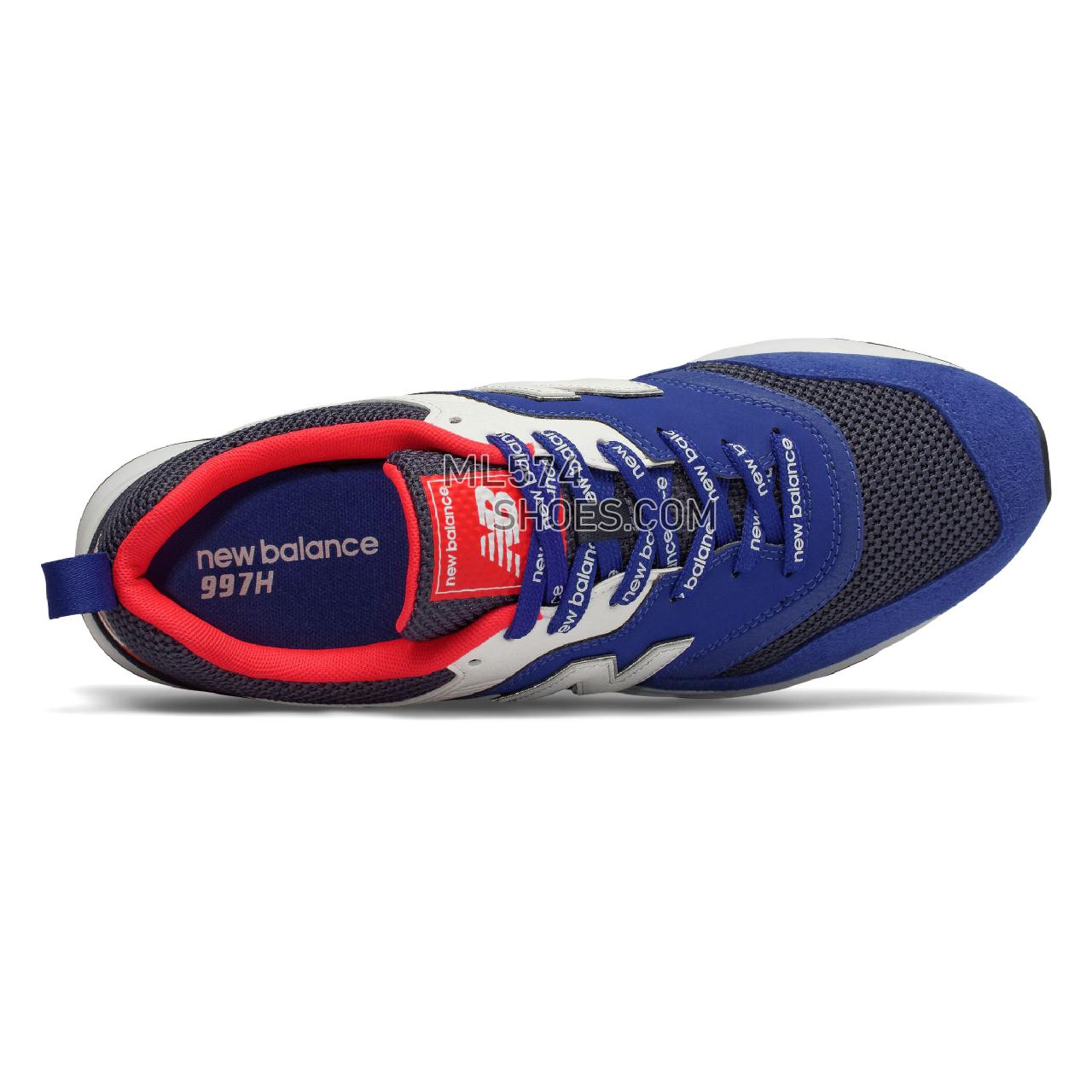 New Balance 997H - Men's Classic Sneakers - Team Royal with Energy Red - CM997HEB