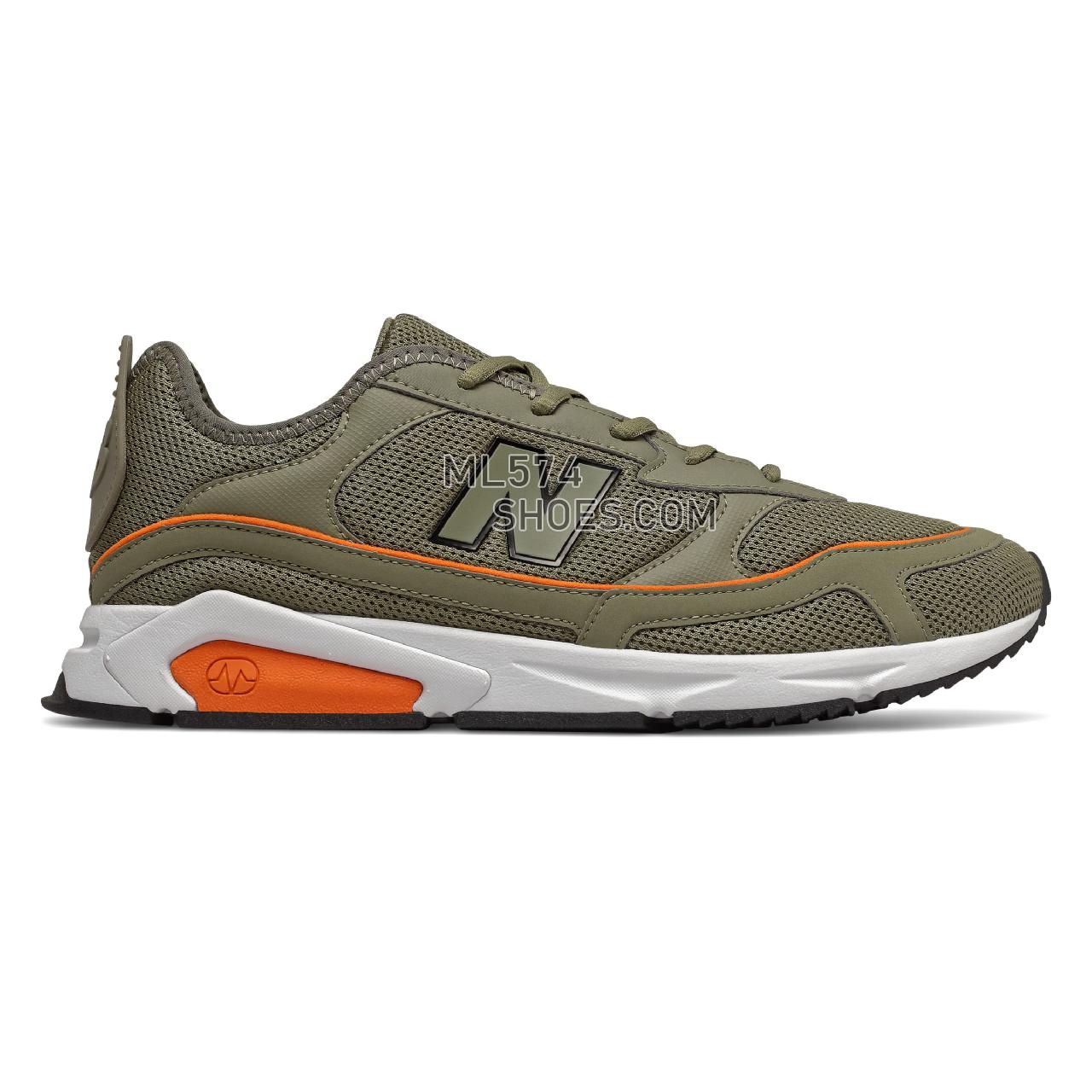 New Balance X-Racer - Men's Sport Style Sneakers - Covert Green with Varsity Orange - MSXRCNJ