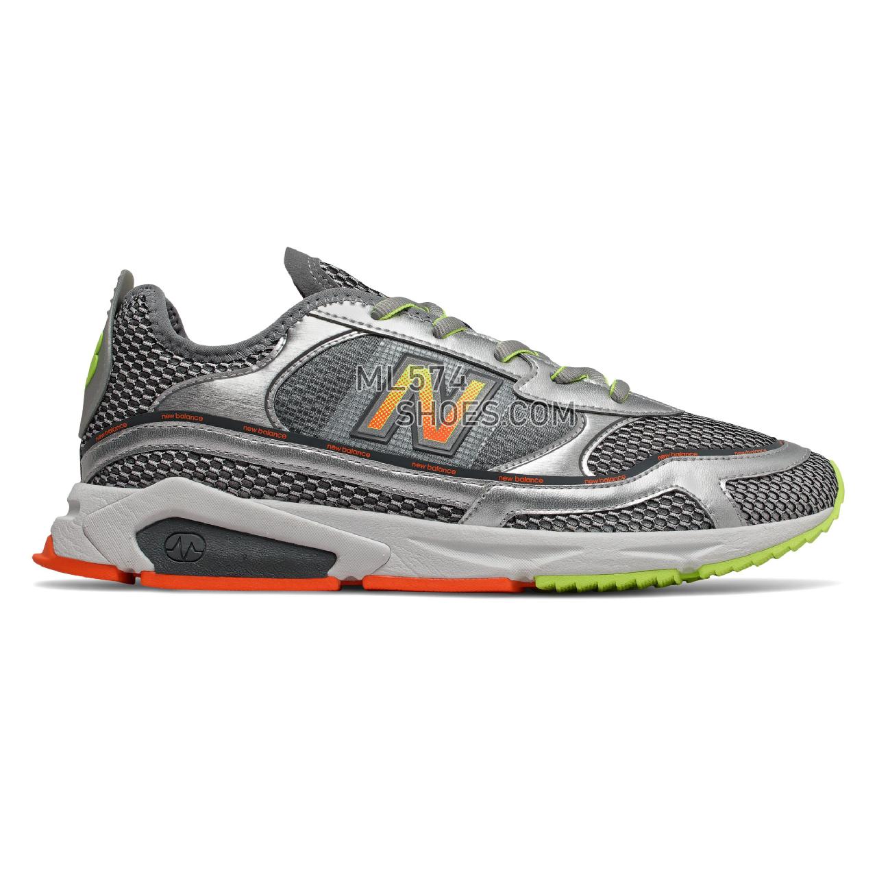 New Balance X-Racer - Men's Sport Style Sneakers - Steel with Silver Metallic - MSXRCSNB