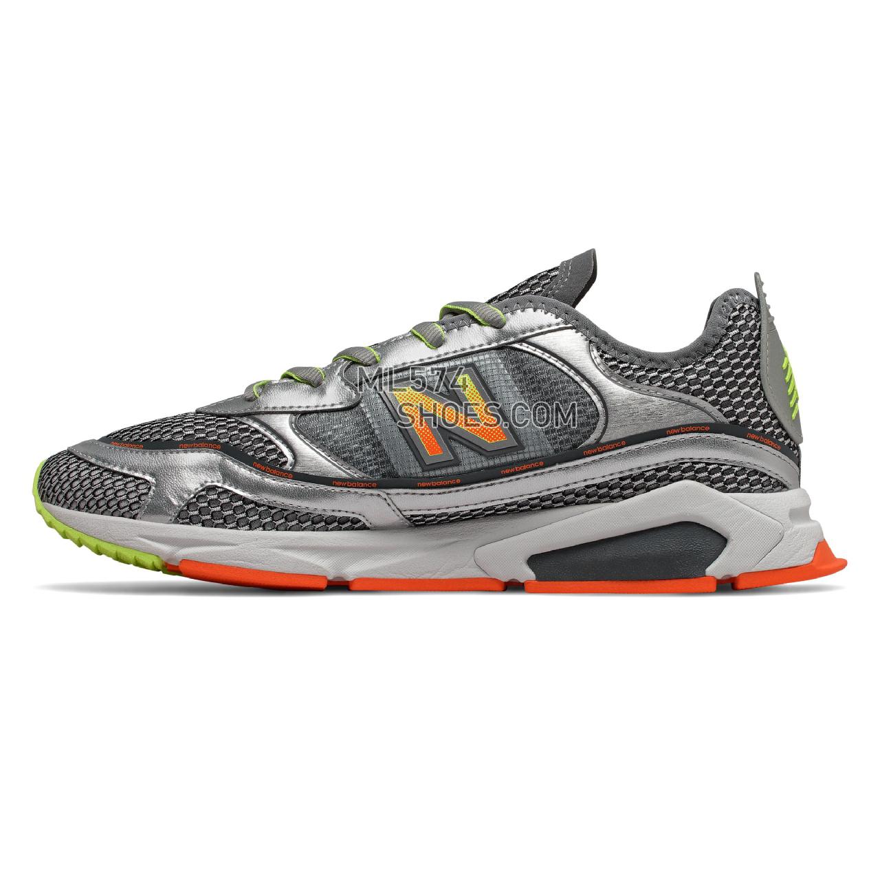 New Balance X-Racer - Men's Sport Style Sneakers - Steel with Silver Metallic - MSXRCSNB