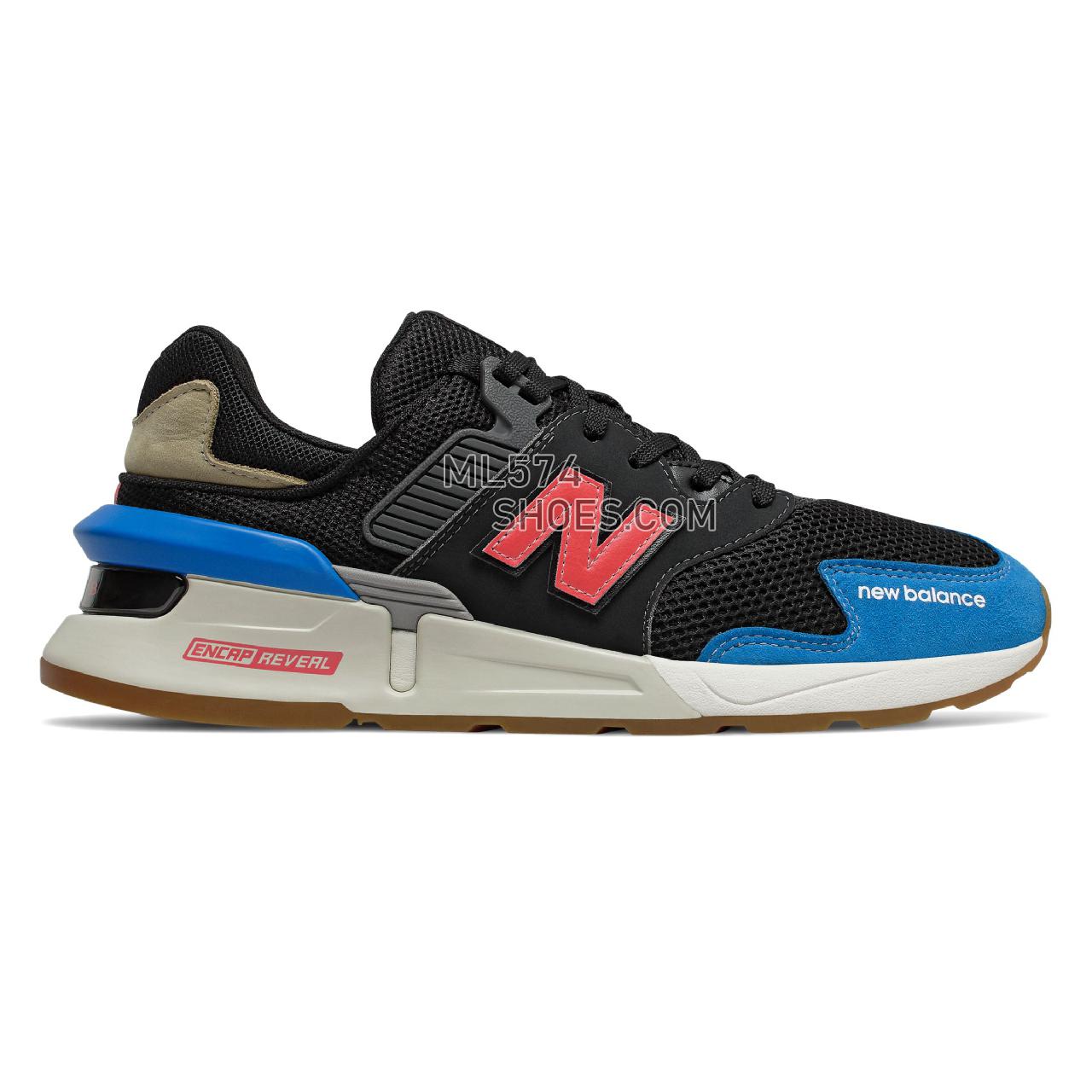 New Balance 997 Sport - Men's Sport Style Sneakers - Black with Neo Classic Blue - MS997JHZ