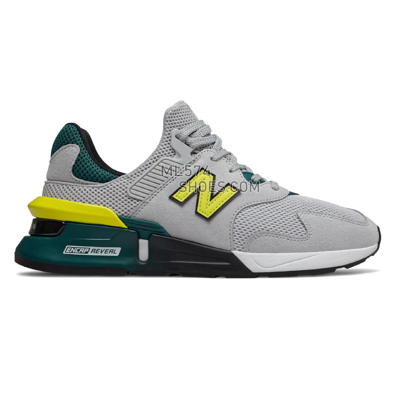 New Balance 997 Sport - Men's Sport Style Sneakers - Light Aluminum with Sulphur Yellow - MS997JKA