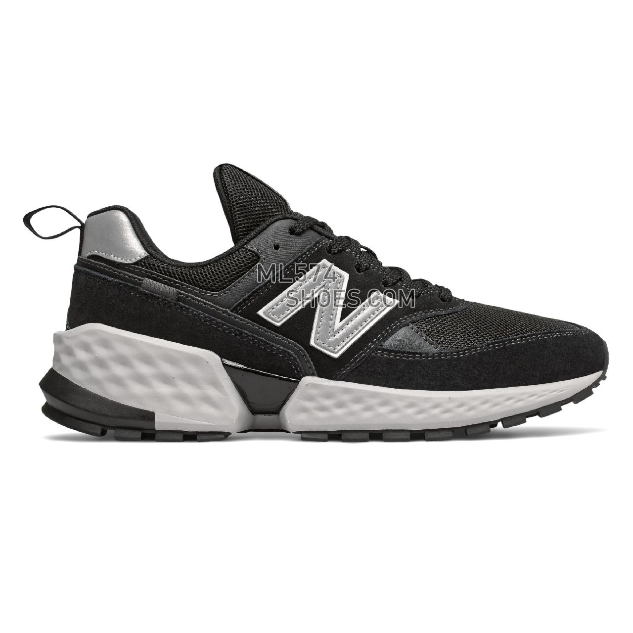 New Balance 574 Sport - Men's Sport Style Sneakers - Black with Silver Metallic - MS574ACL