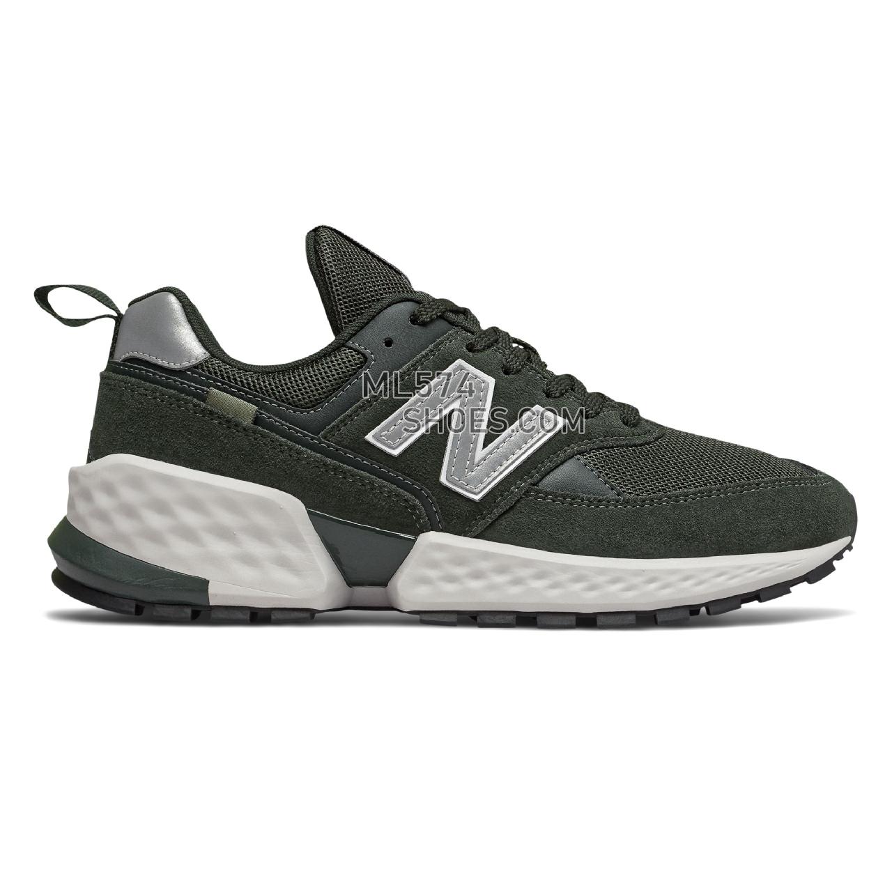 New Balance 574 Sport - Men's Sport Style Sneakers - Rifle Green with Silver Metallic - MS574ACM