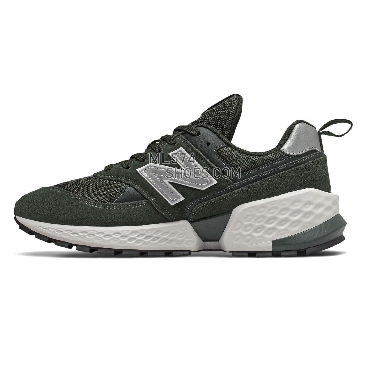 New Balance 574 Sport - Men's Sport Style Sneakers - Rifle Green with Silver Metallic - MS574ACM