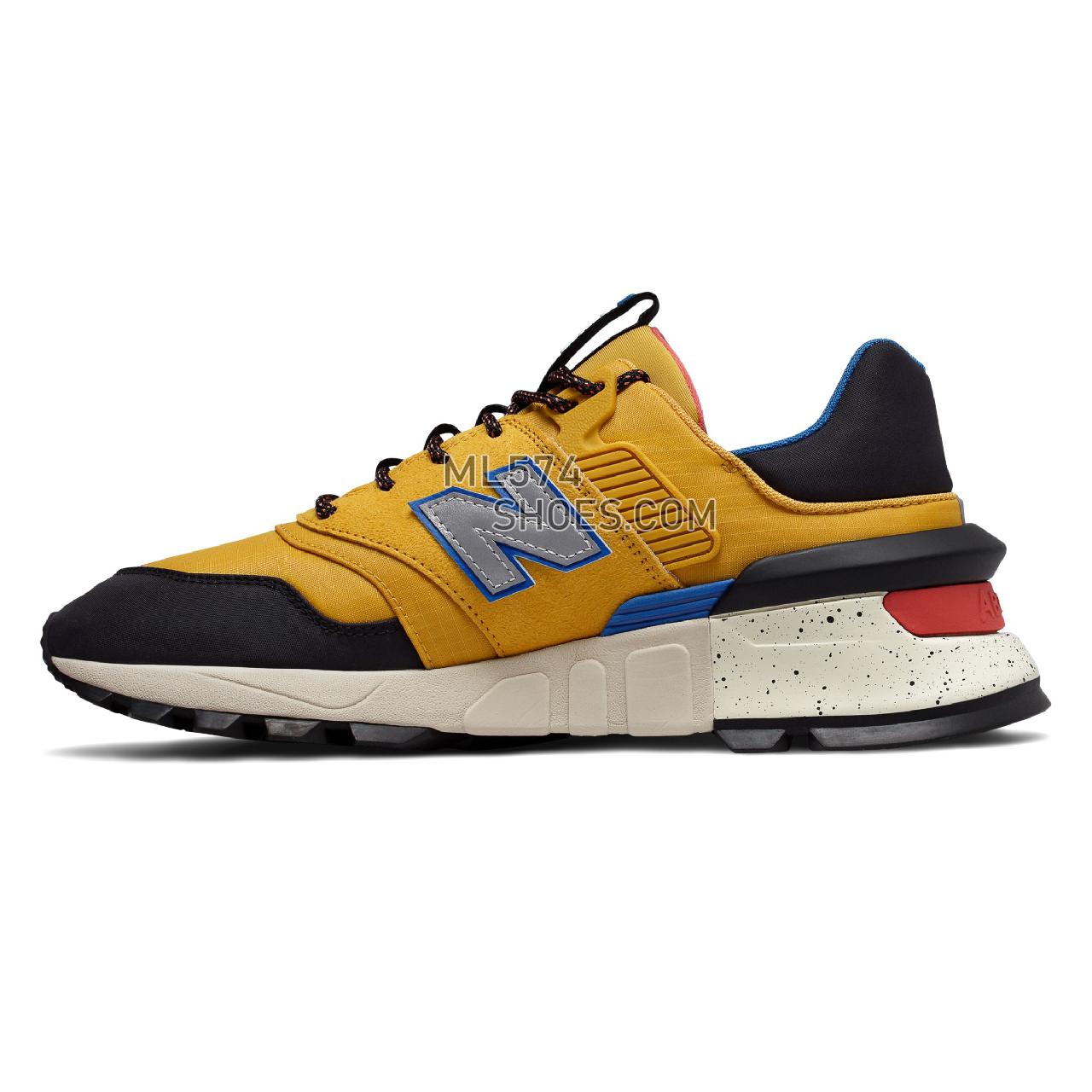 New Balance 997 Sport - Men's Sport Style Sneakers - Varsity Gold with Black and Neo Classic Blue - MS997SKB