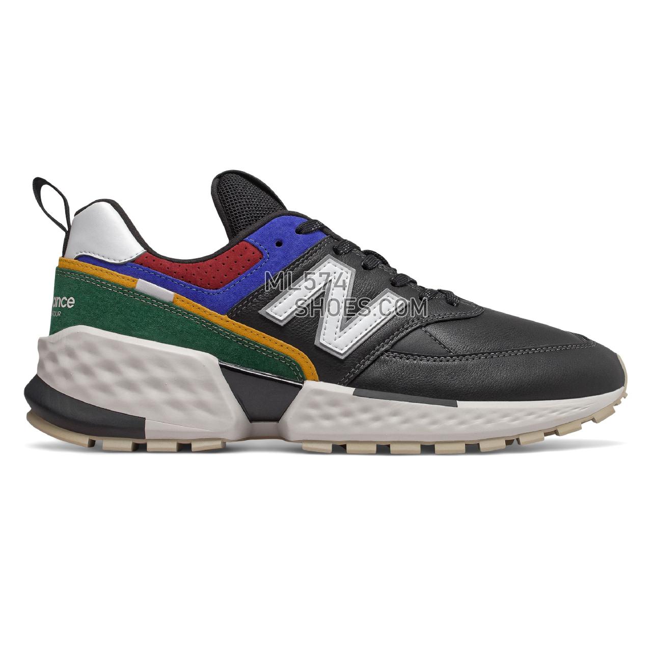 New Balance 574 Sport - Men's Sport Style Sneakers - Black with Team Forest Green - MS574APB