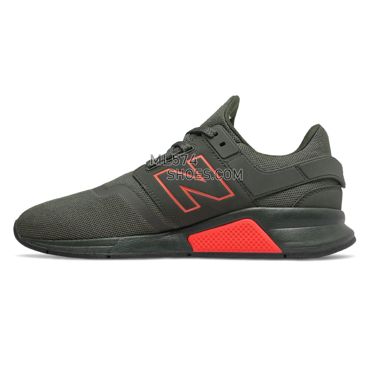 New Balance 247 - Men's Sport Style Sneakers - Defense Green with Coral Glow - MS247BB