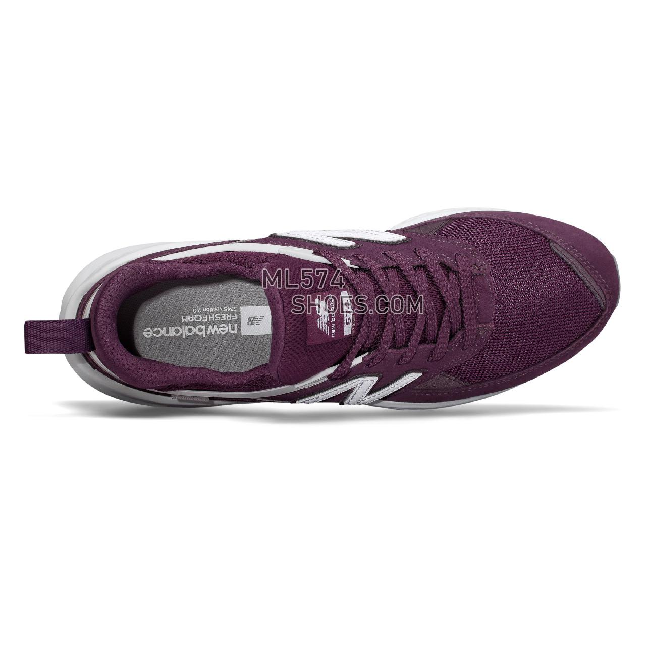 New Balance 574 Sport - Men's Sport Style Sneakers - Dark Currant with White - MS574NSC