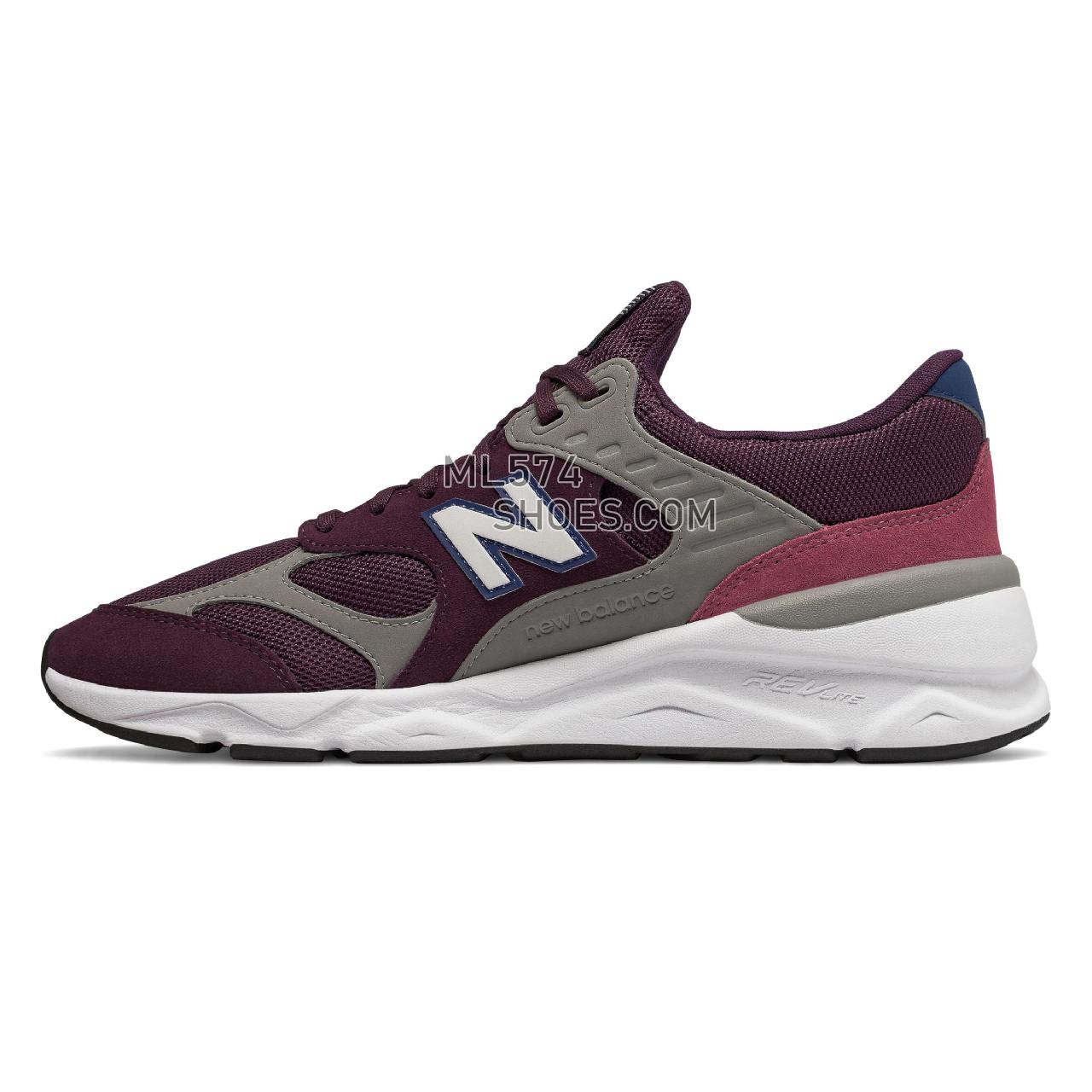 New Balance X-90 - Men's Sport Style Sneakers - Dark Currant with Team Away Grey - MSX90RCF