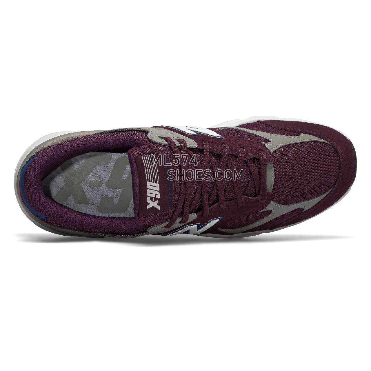 New Balance X-90 - Men's Sport Style Sneakers - Dark Currant with Team Away Grey - MSX90RCF