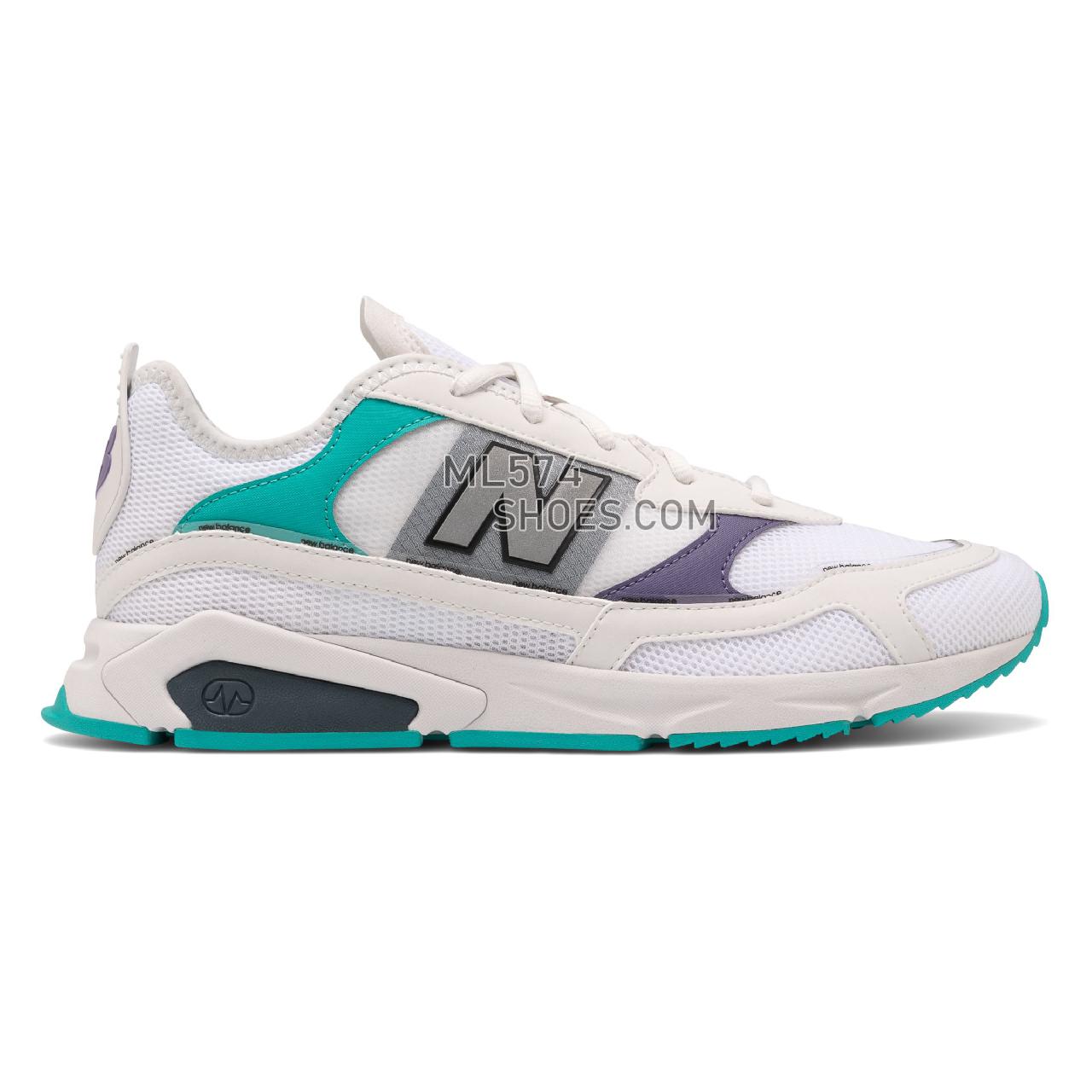 New Balance X-Racer - Men's Sport Style Sneakers - White with Violet Fluorite and Light Reef - MSXRCHLC