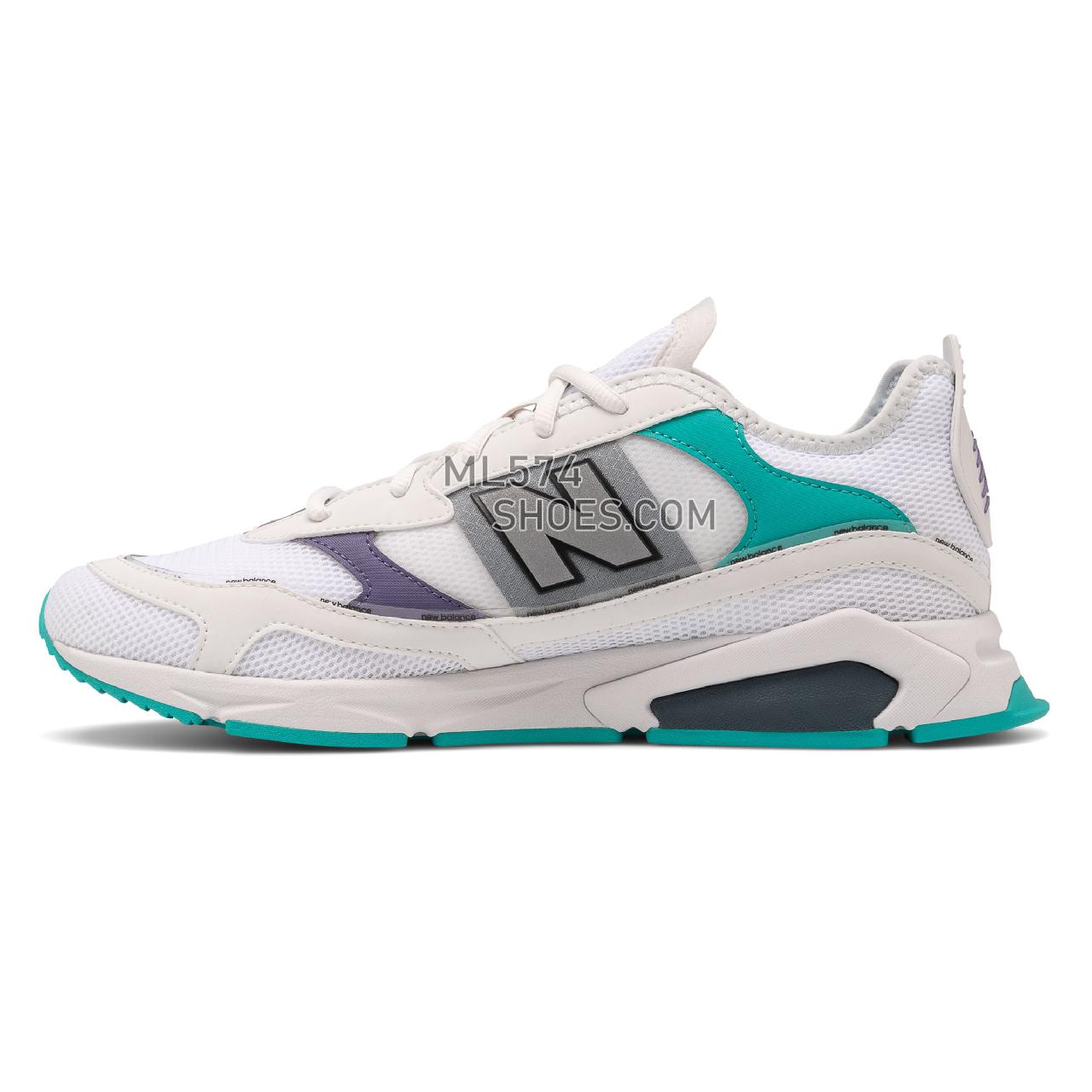 New Balance X-Racer - Men's Sport Style Sneakers - White with Violet Fluorite and Light Reef - MSXRCHLC