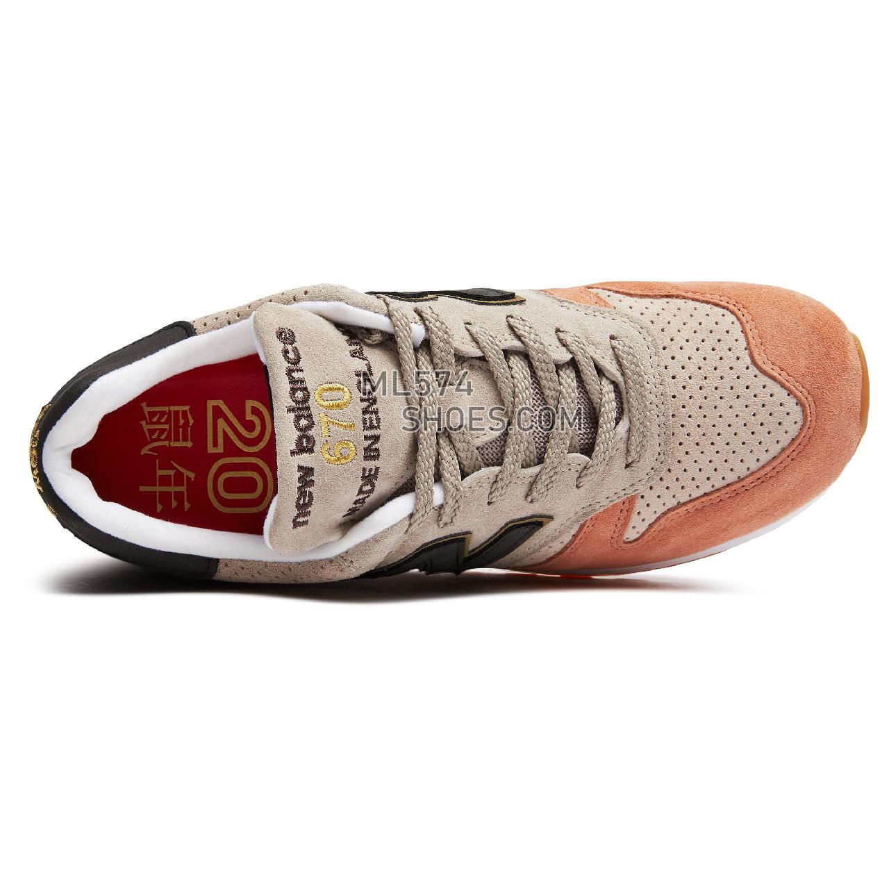 New Balance Made in UK 670 - Men's Made in USA And UK Sneakers - Nude with Pink and Grey - M670YOR