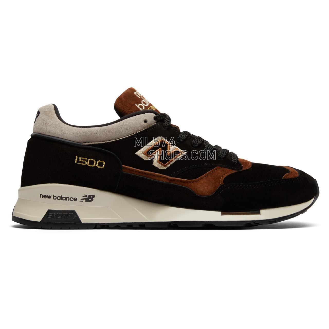 New Balance Made in UK 1500 - Men's Made in USA And UK Sneakers - Black with Brown and Beige - M1500YOR