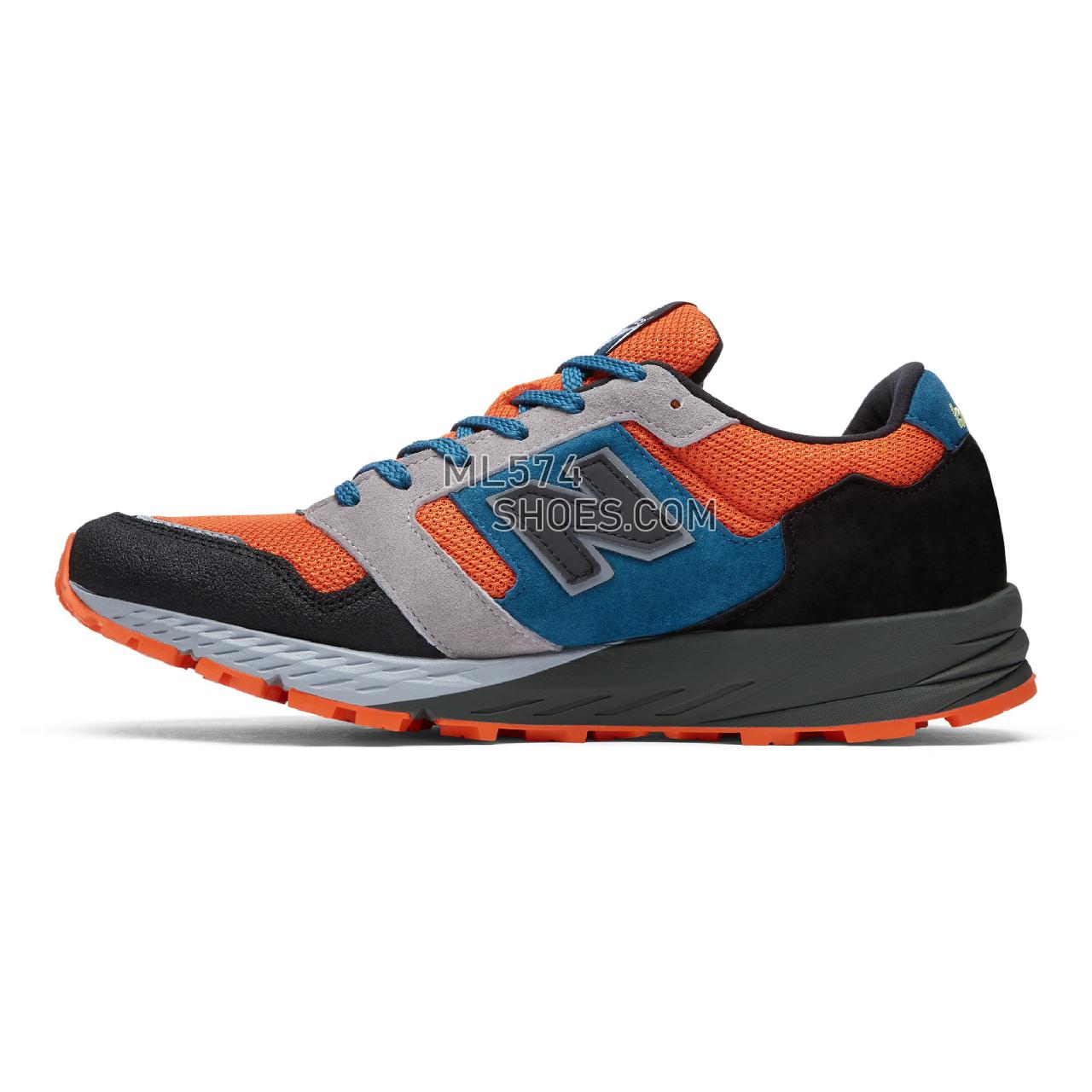 New Balance Made in UK 575 - Men's Made in USA And UK Sneakers - Black with Orange and Petrol - MTL575OP