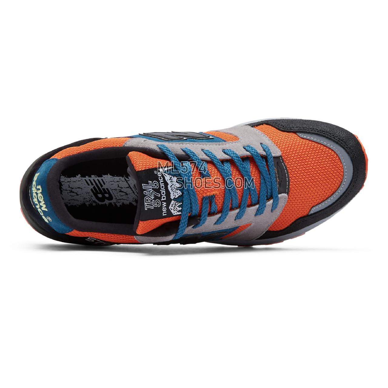 New Balance Made in UK 575 - Men's Made in USA And UK Sneakers - Black with Orange and Petrol - MTL575OP