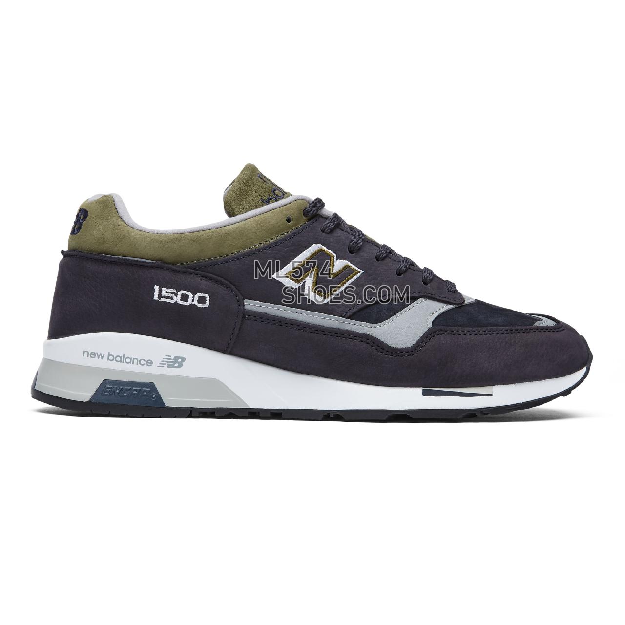 New Balance Made in UK 1500 - Men's Made in USA And UK Sneakers - Navy with Slate Green and Grey - M1500NAG