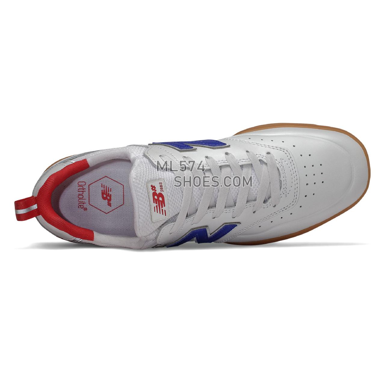 New Balance Numeric 288 Sport - Men's NB Numeric Skate - White with Royal Blue - NM288SWG