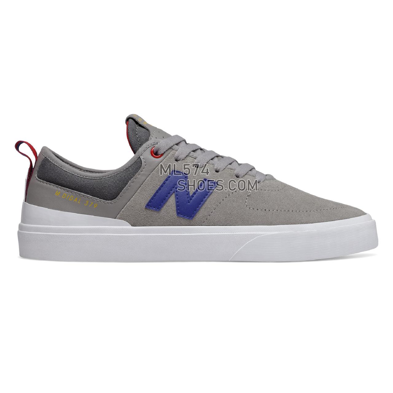 New Balance Numeric 379 - Men's NB Numeric Skate - Grey with Red and Blue - NM379MDL