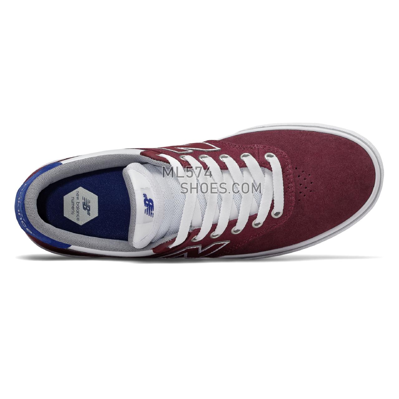 New Balance Numeric 255 - Men's NB Numeric Skate - Burgundy with Royal Blue and White - NM255BGR