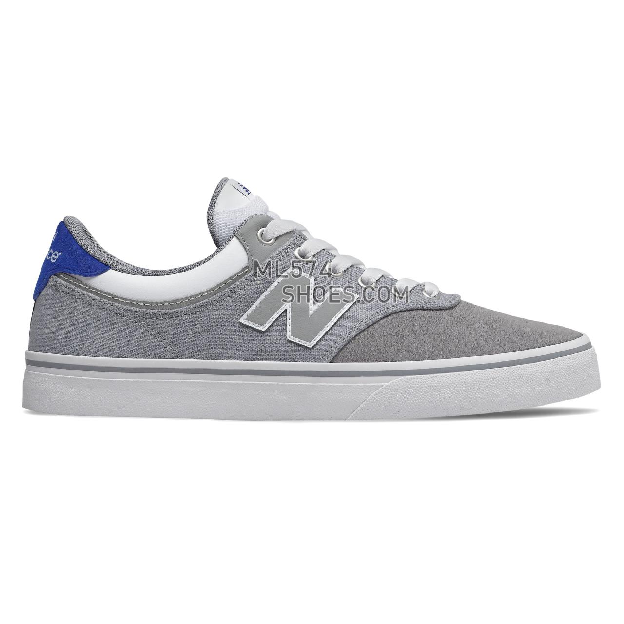 New Balance Numeric 255 - Men's NB Numeric Skate - Grey with Royal Blue - NM255GWR