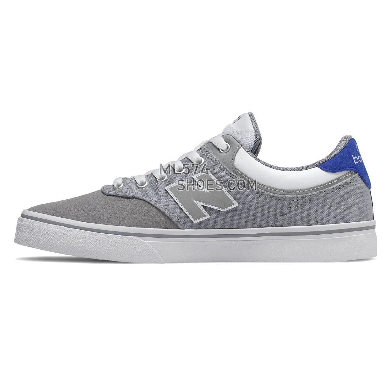 New Balance Numeric 255 - Men's NB Numeric Skate - Grey with Royal Blue - NM255GWR