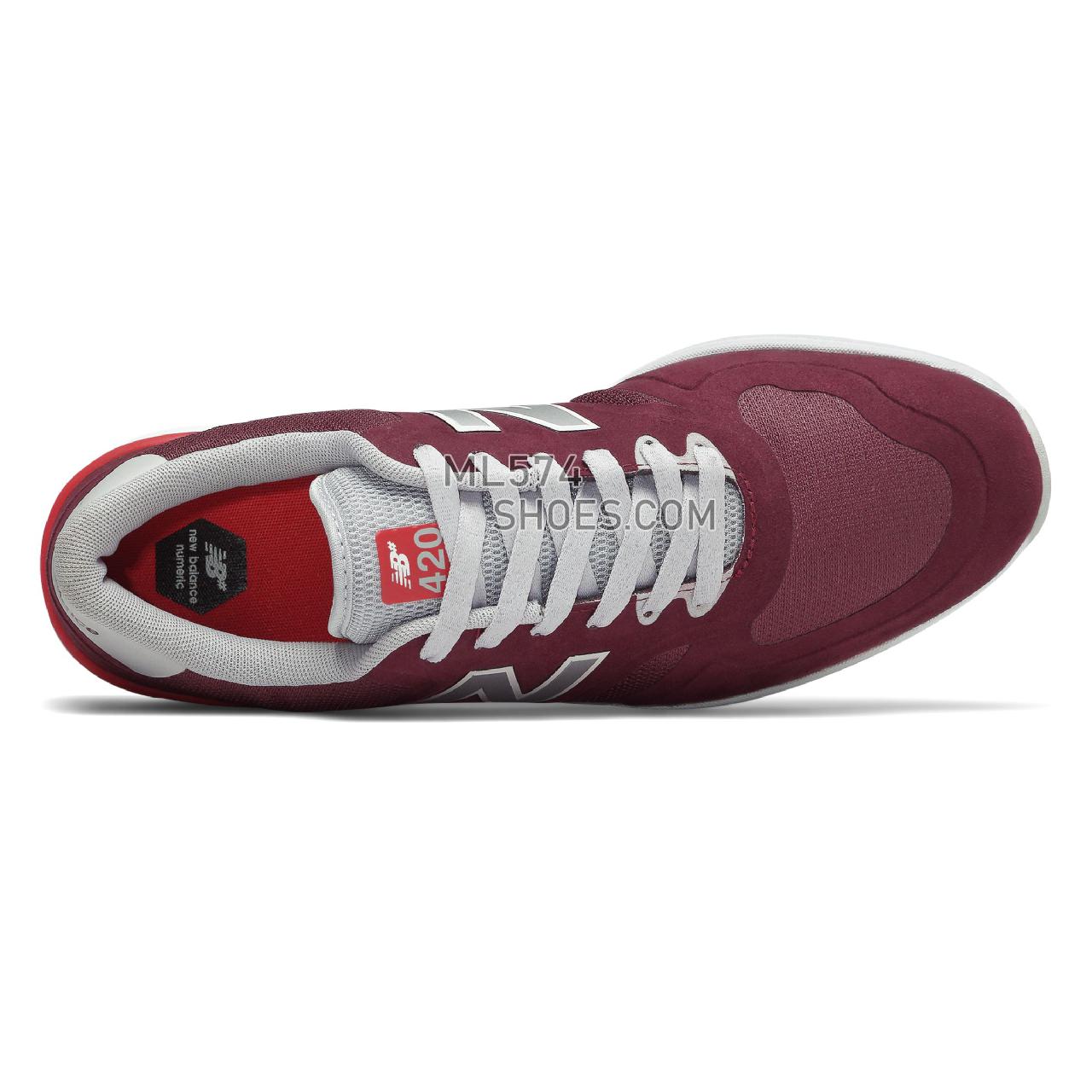 New Balance Numeric 420 - Men's NB Numeric Skate - Burgundy with Red - NM420BRD