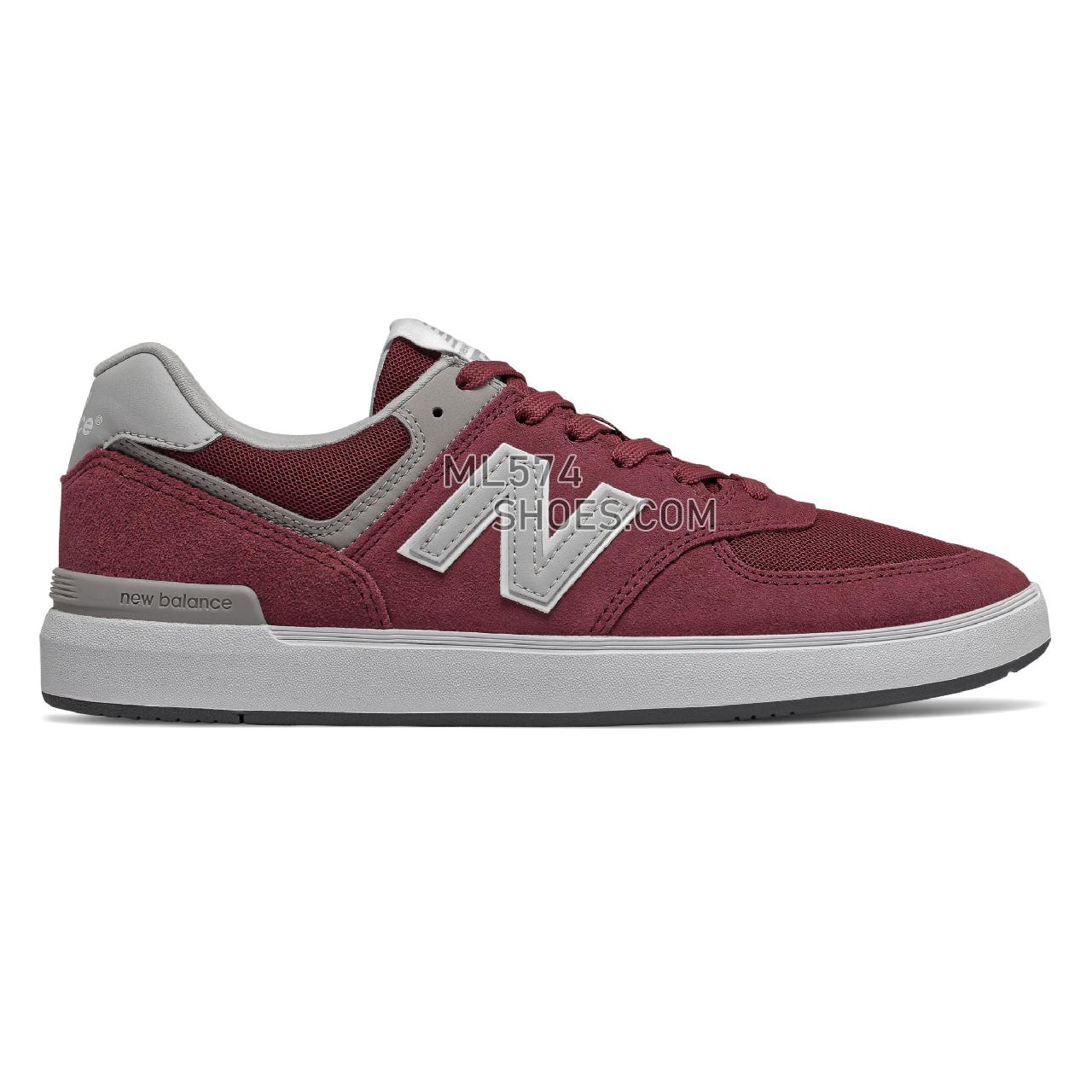 New Balance All Coast 574 - Men's Court Classics - Burgundy with Grey - AM574BRB