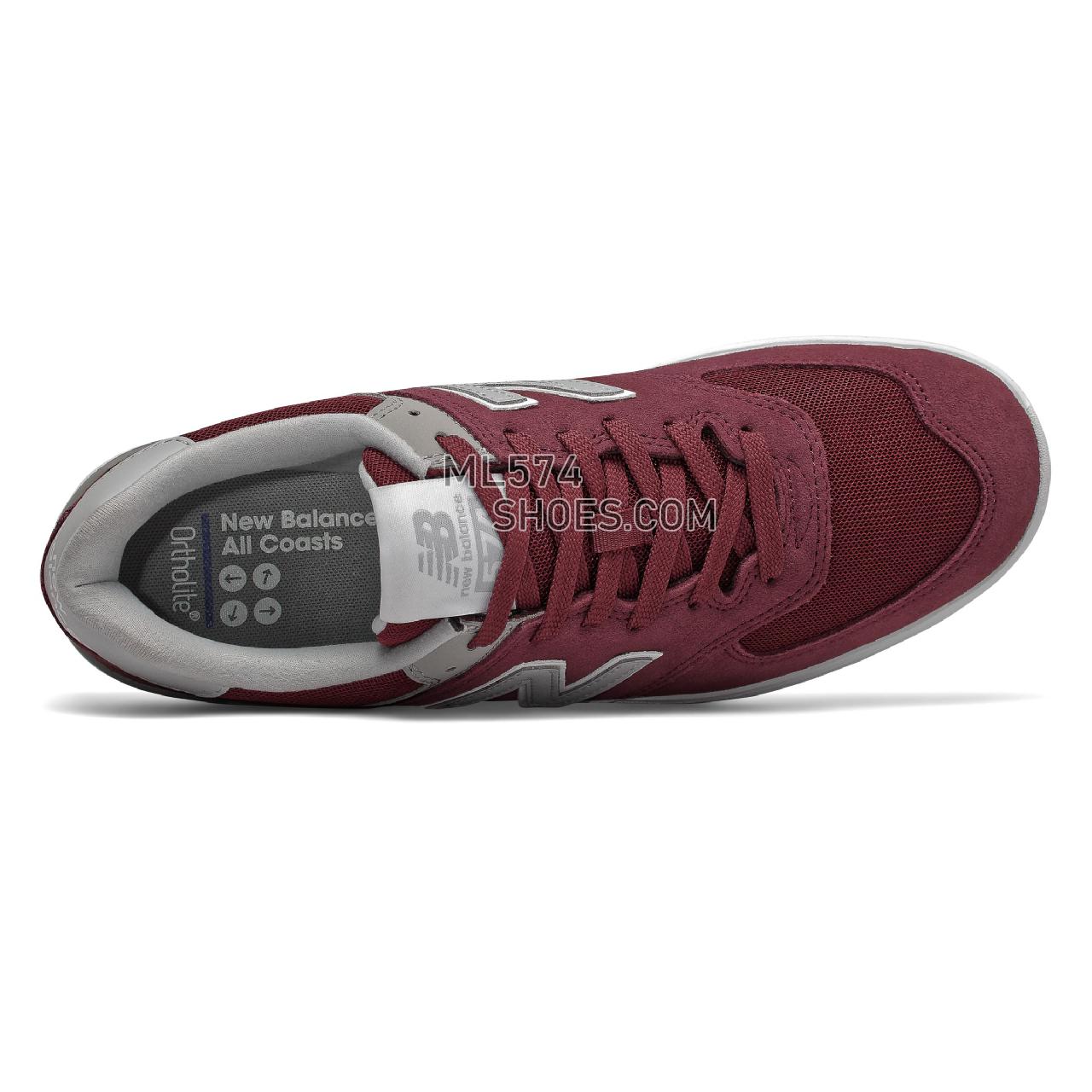 New Balance All Coast 574 - Men's Court Classics - Burgundy with Grey - AM574BRB