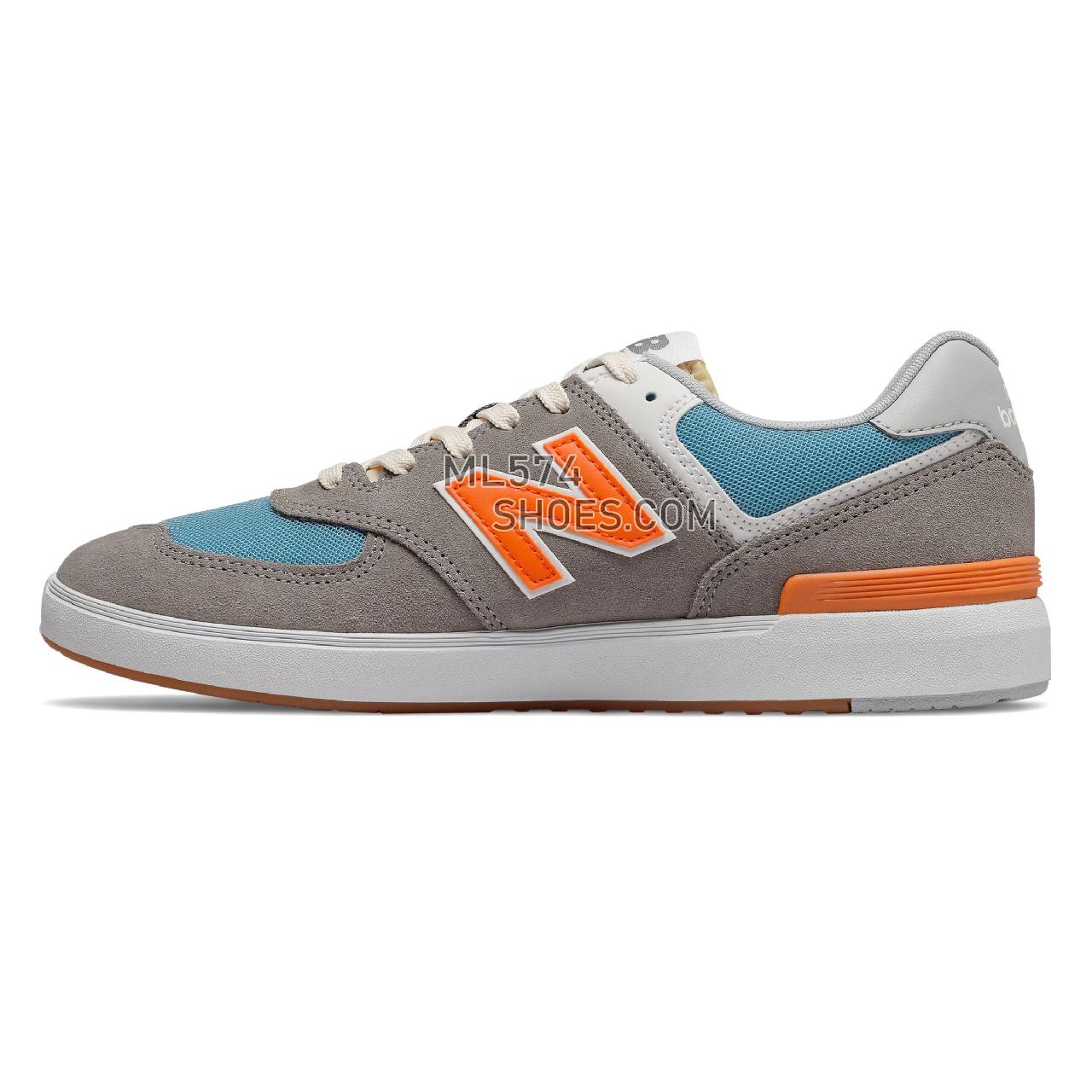 New Balance All Coast 574 - Men's Court Classics - Grey with Orange - AM574PGO