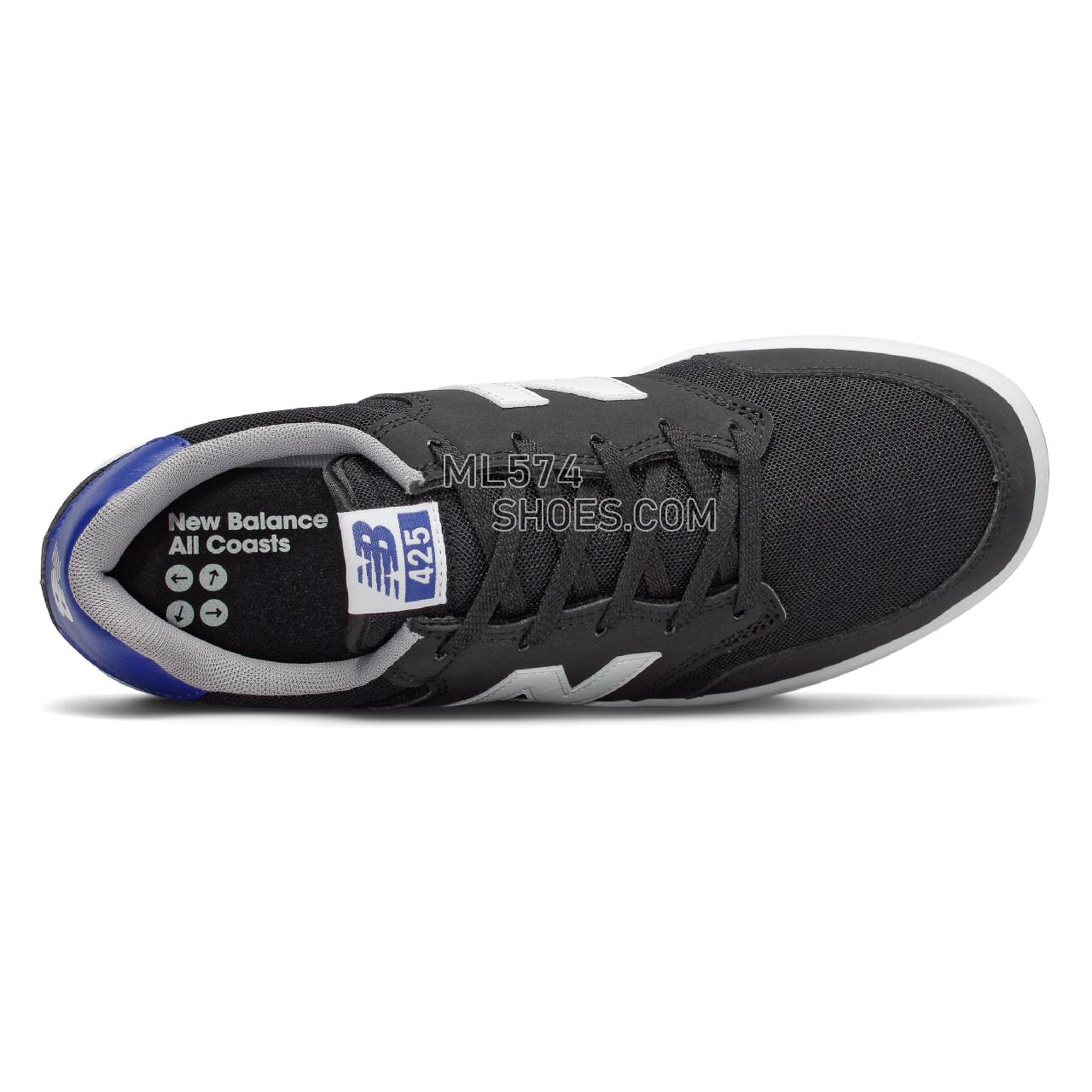 New Balance All Coasts 425 - Men's Court Classics - Black with Royal Blue - AM425BKR