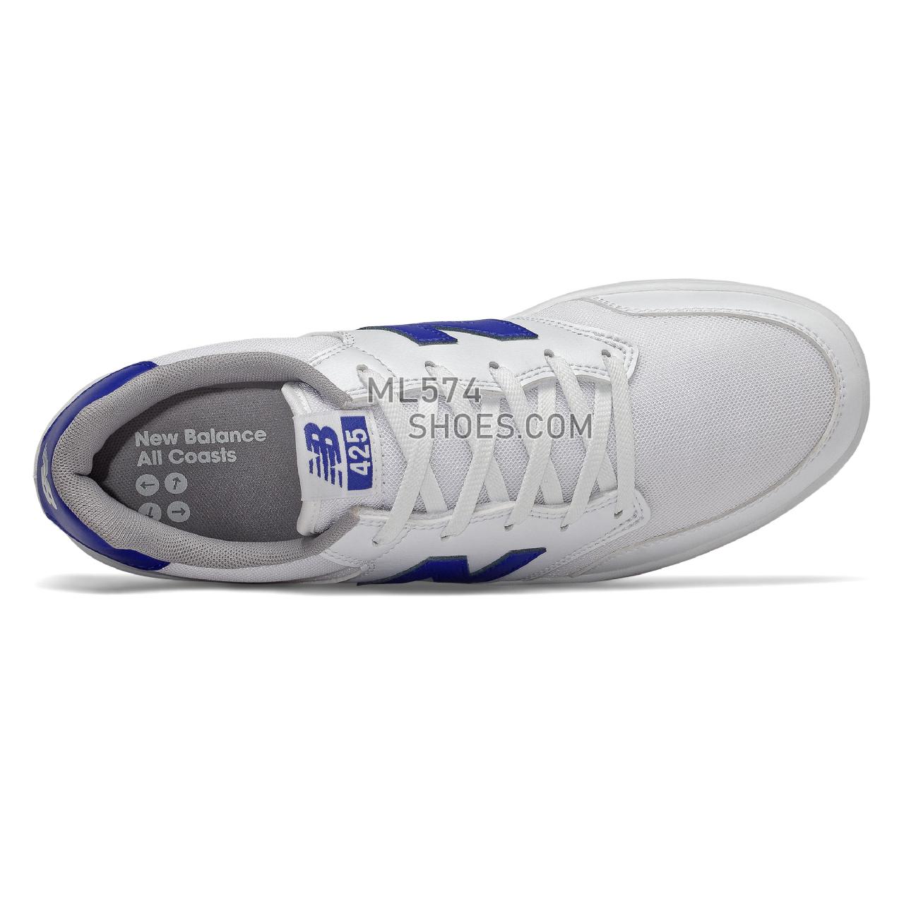 New Balance All Coasts 425 - Men's Court Classics - White with Royal Blue - AM425WHB