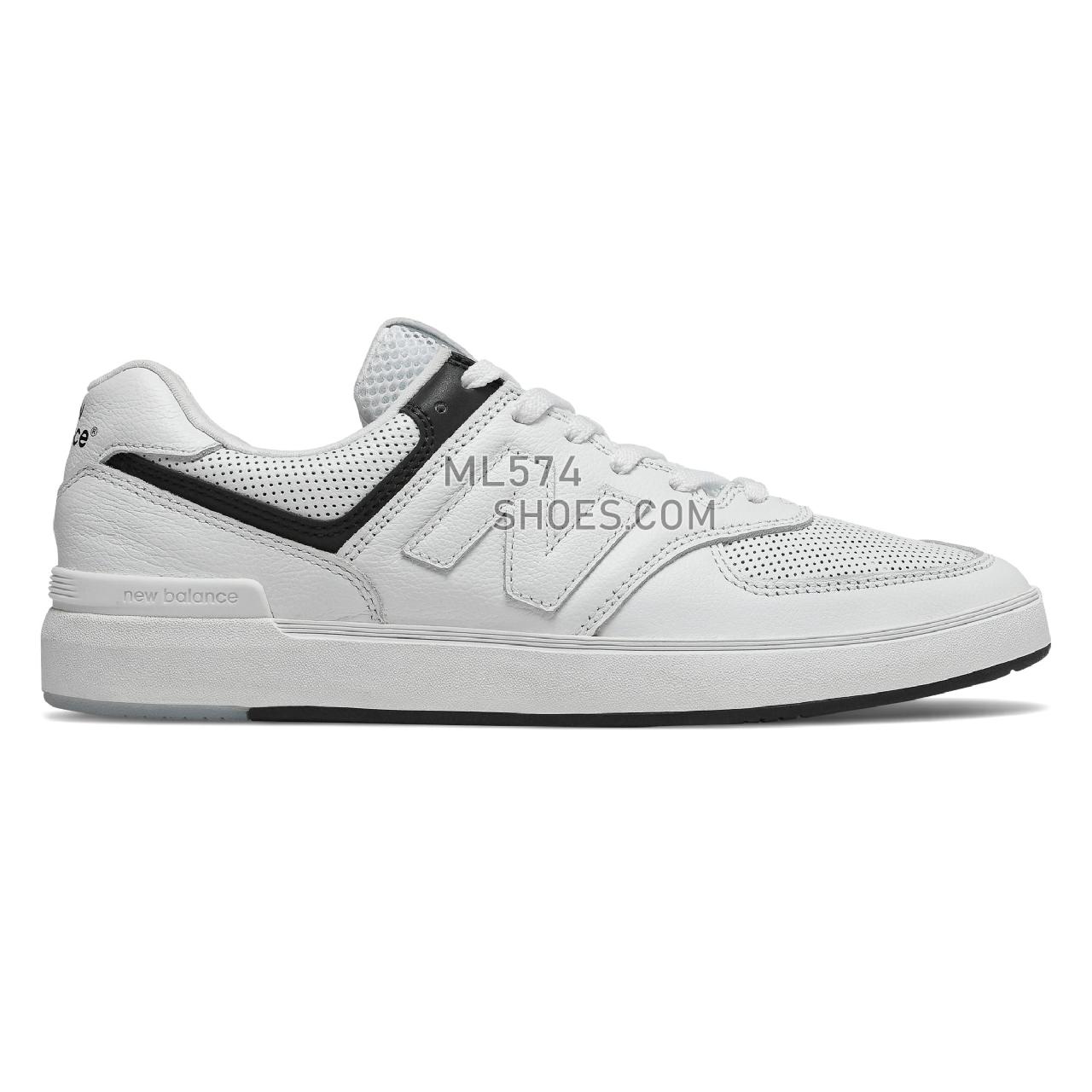 New Balance All Coasts 574 - Men's Court Classics - White with Black - AM574PWG