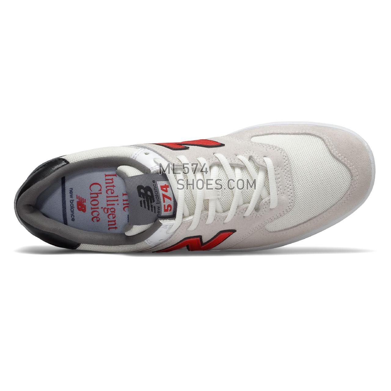 New Balance All Coasts 574 - Men's Court Classics - White with Red - AM574WHR