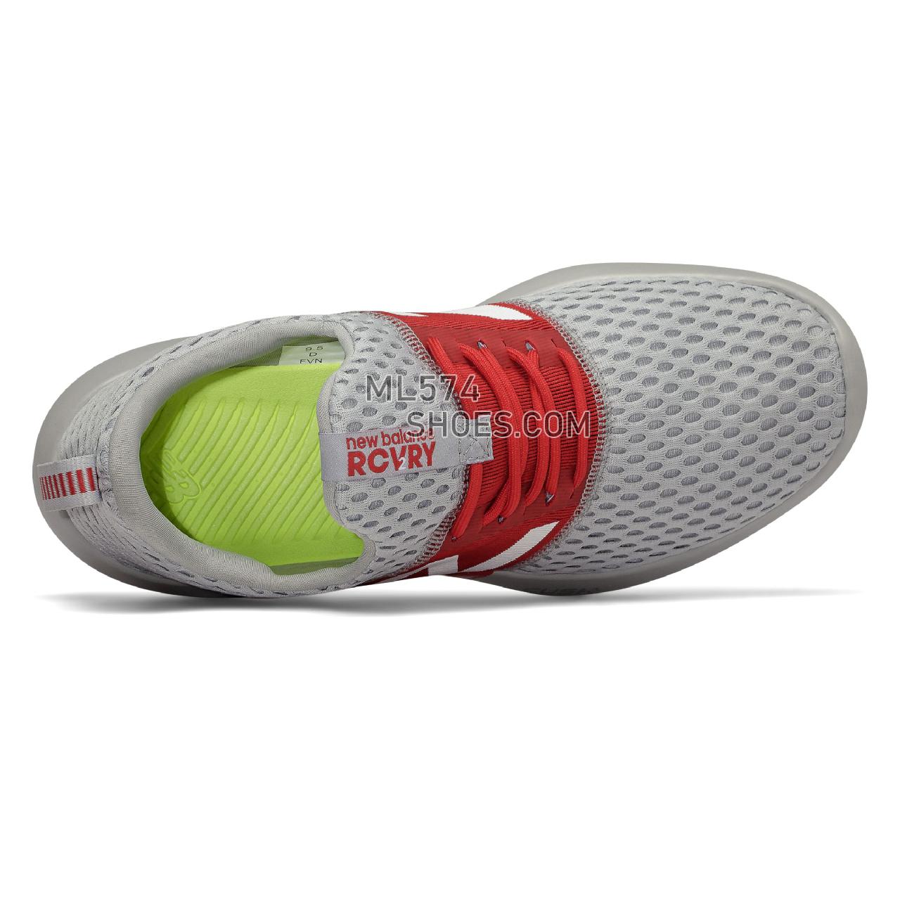 New Balance RCVRY v2 - Men's Post-Game - Rain Cloud with Red - RCVRYTR2