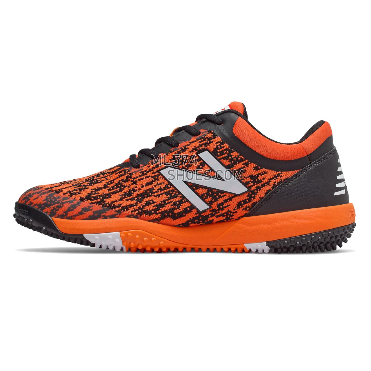 New Balance 4040v5 Turf - Men's Baseball Turf - Black with Orange - T4040BO5