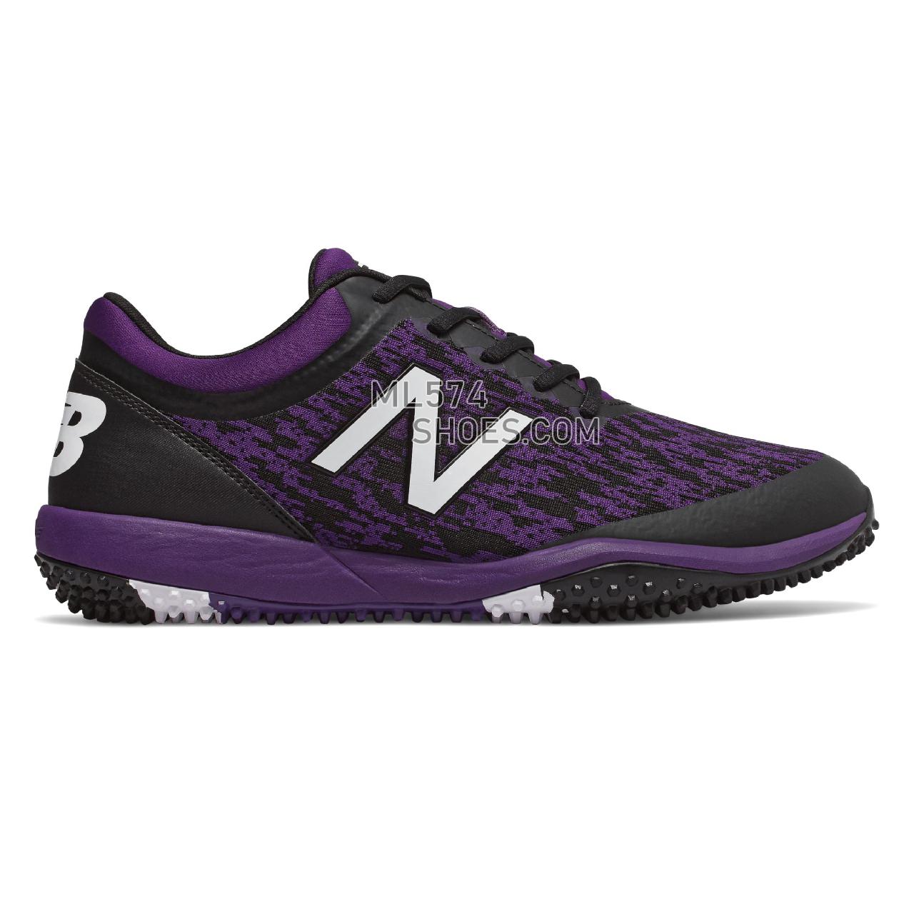 New Balance 4040v5 Turf - Men's Baseball Turf - Black with Purple - T4040BP5