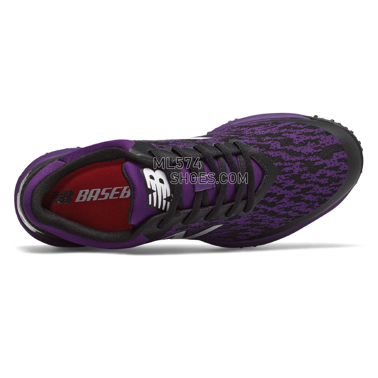 New Balance 4040v5 Turf - Men's Baseball Turf - Black with Purple - T4040BP5