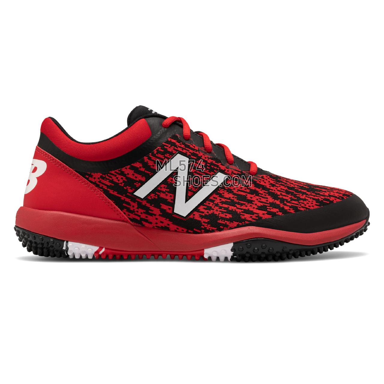 New Balance 4040v5 Turf - Men's Baseball Turf - Black with Red - T4040BR5