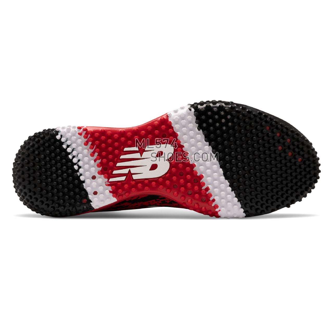 New Balance 4040v5 Turf - Men's Baseball Turf - Black with Red - T4040BR5