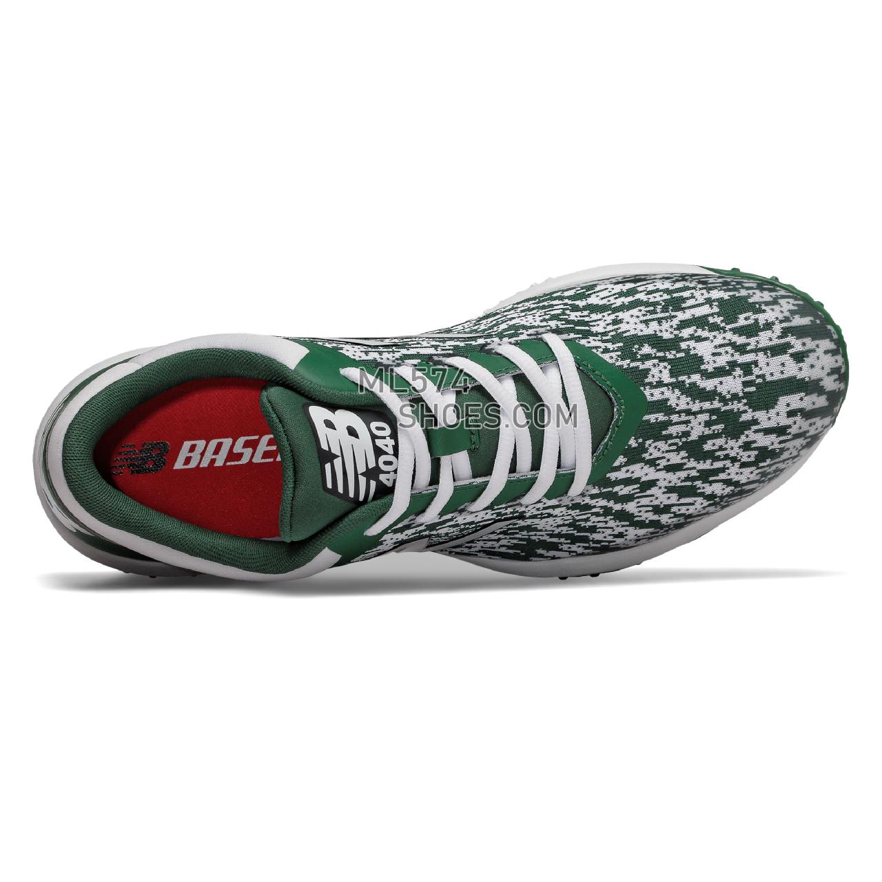 New Balance 4040v5 Turf - Men's Baseball Turf - Green with White - T4040TF5