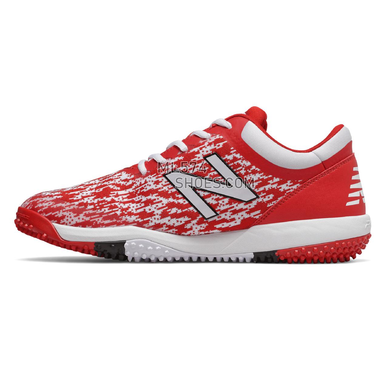 New Balance 4040v5 Turf - Men's Baseball Turf - Red with White - T4040TR5