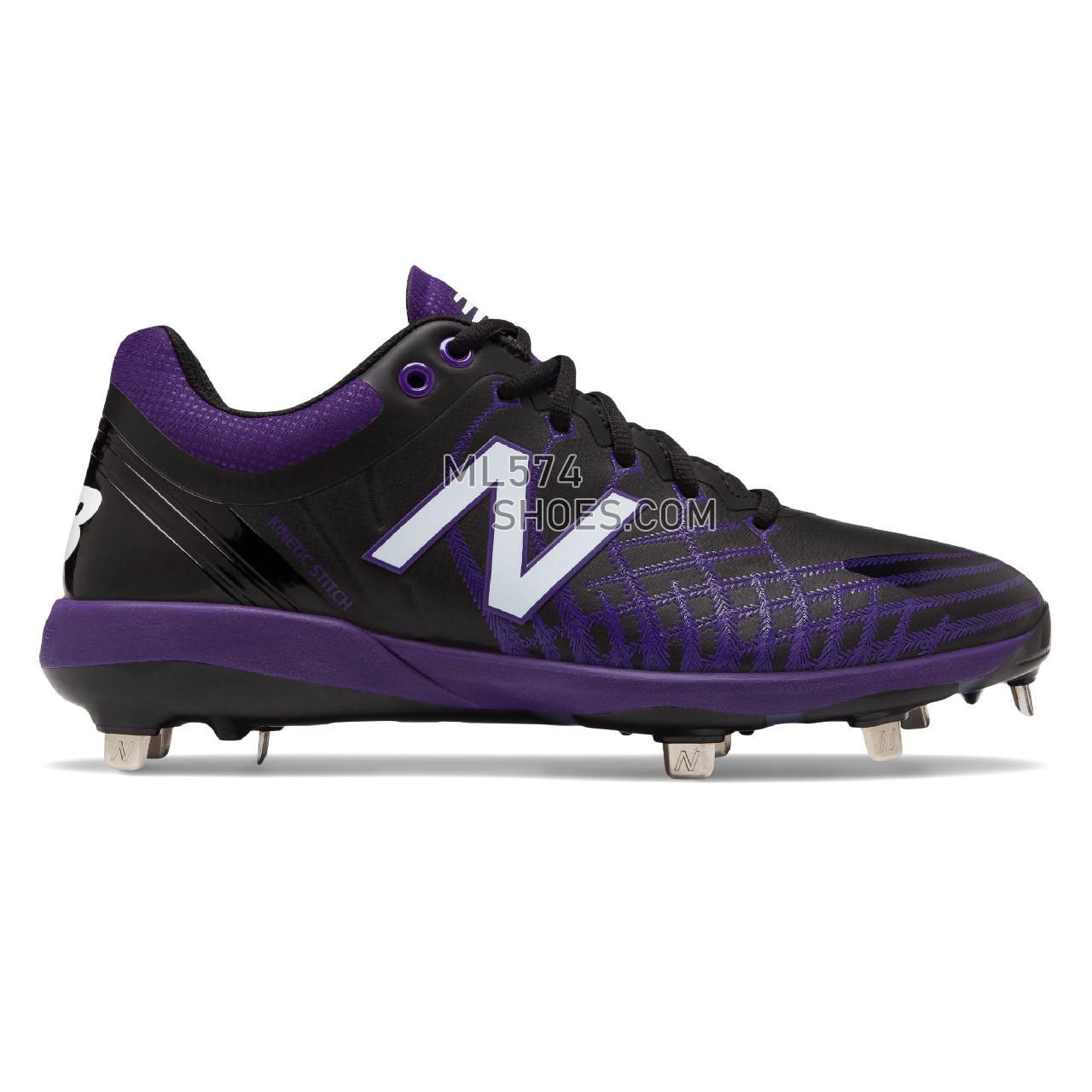 New Balance 4040v5 Metal - Men's Baseball Turf - Black with Purple - L4040BP5