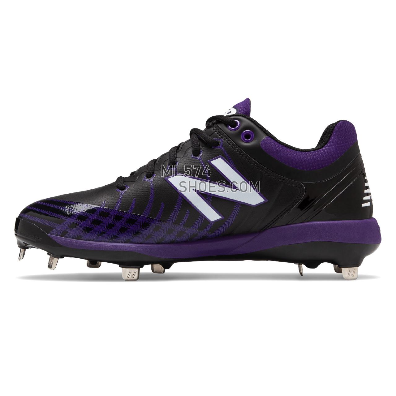 New Balance 4040v5 Metal - Men's Baseball Turf - Black with Purple - L4040BP5