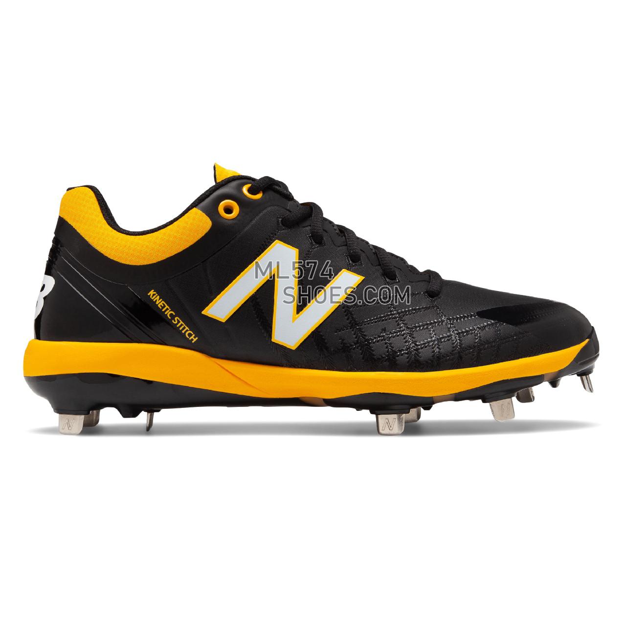 New Balance 4040v5 Metal - Men's Baseball Turf - Black with Yellow - L4040BY5