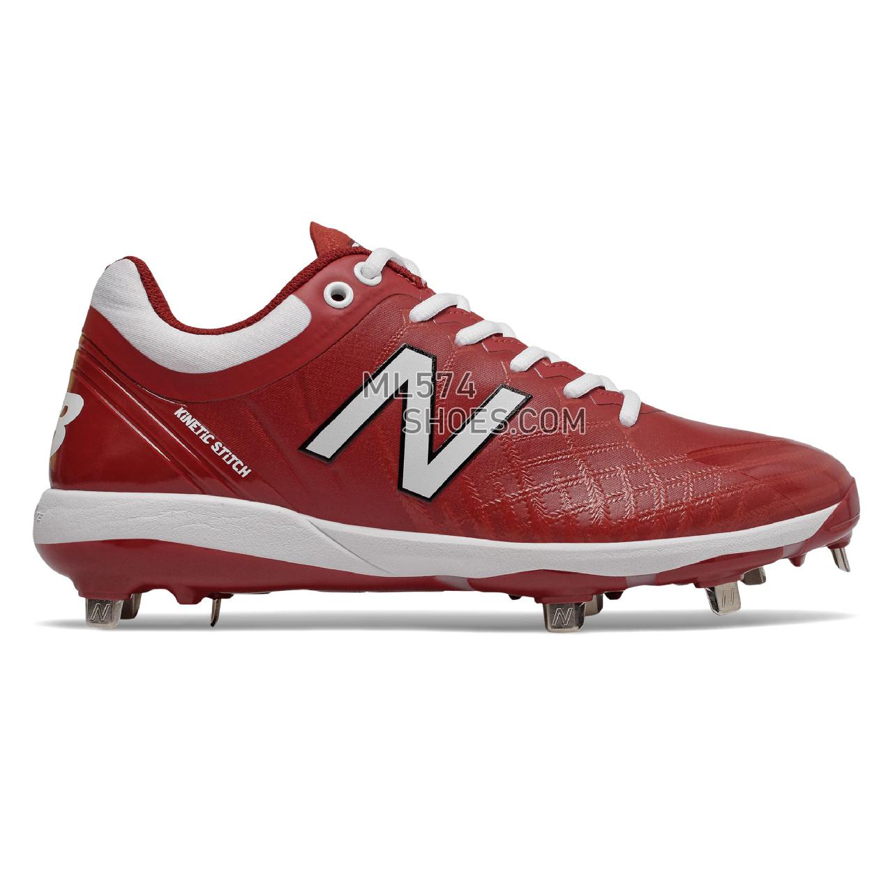 New Balance 4040v5 Metal - Men's Baseball Turf - Maroon with White - L4040MW5