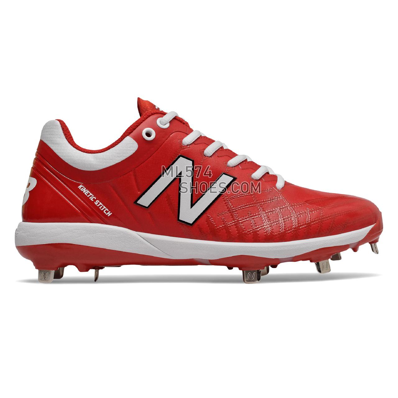 New Balance 4040v5 Metal - Men's Baseball Turf - Red with White - L4040TR5
