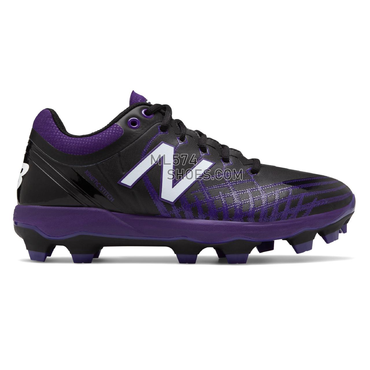 New Balance 4040v5 TPU - Men's Baseball Turf - Black with Purple - PL4040P5