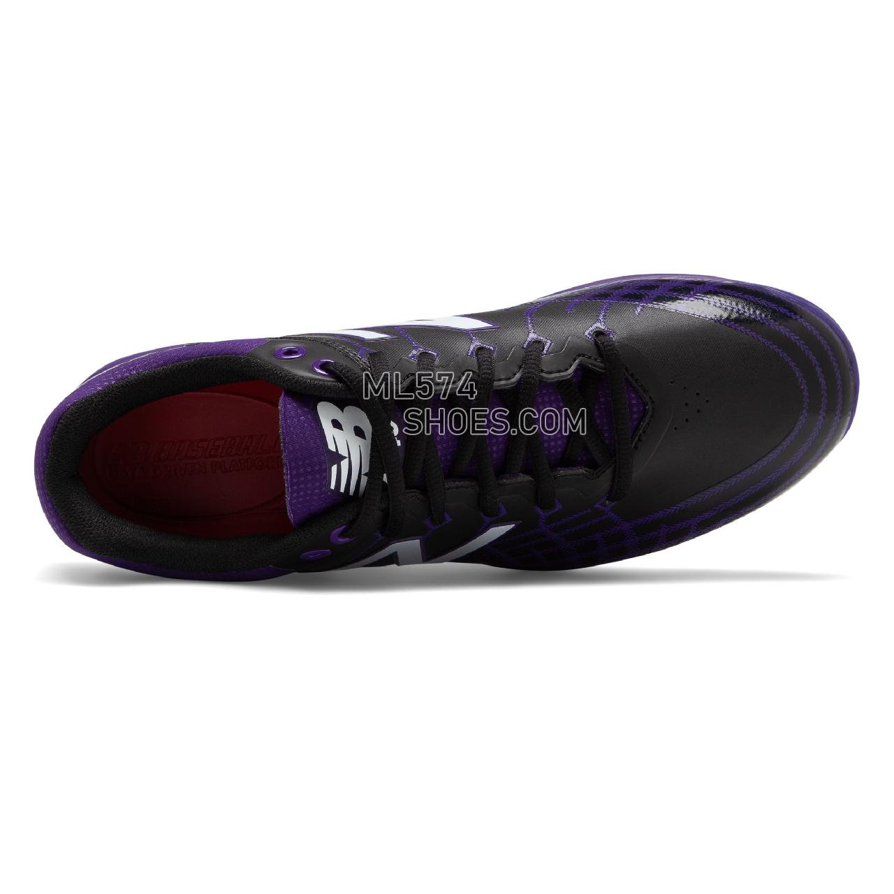 New Balance 4040v5 TPU - Men's Baseball Turf - Black with Purple - PL4040P5